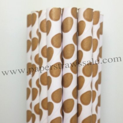 Easter Paper Straws Brown Eggs Print 500pcs [epaperstraws001]