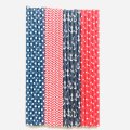 100 Pcs/Box Mixed Navy Red Anchors Away Paper Straws