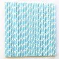 White Polka Dot Light Blue Paper Straws 500 Pcs