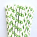 100 Pcs/Box Fruit Green KiwiFruit Kiwi Paper Straws