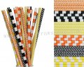 300pcs Orange Yellow Black Paper Straws Mixed