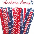 100 Pcs/Box Mixed Navy Red Anchors Away Paper Straws