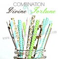 300pcs DIVINE FORTUNE Paper Straws Mixed