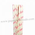 Pink Crown Printed Paper Drinking Straws 500pcs