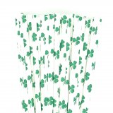 Deep Green Clover Shamrock Saint Pattys Paper Straws 500 Pcs