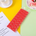 Metallic Rose Gold Polka Dot Red Paper Straws 500 pcs