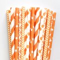 125 Pcs Mixed 5 Styles Orange Paper Drinking Straws 125 Pcs Mixed 5 Styles Orange Paper Drinking Straws