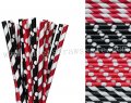 200pcs Black Red Ladybug Paper Straws Mixed