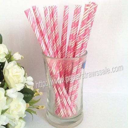 EAT DRINK BE MERRY Hot Pink Paper Straws 500pcs [npaperstraws001]