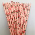 Flower Dot Red Rose Light Pink Paper Straws 500 pcs Flower Dot Red Rose Light Pink Paper Straws 500 pcs