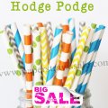 250pcs HODGE PODGE Themed Paper Straws Mixed