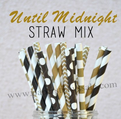 250pcs Until Midnight Theme Paper Straws Mixed [themedstraws023]