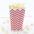 Red Chevron Paper Popcorn Boxes 36pcs