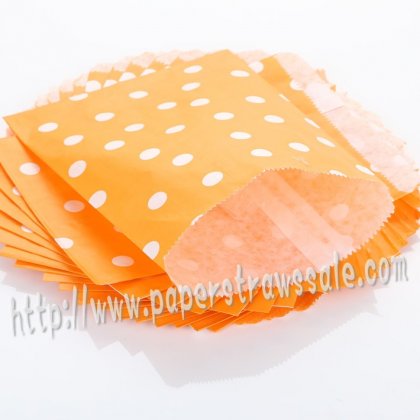 Orange Tiny Dot Paper Favor Bags 400pcs [pfbags042]