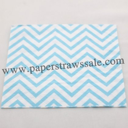 Light Blue Chevron Paper Napkins 300pcs