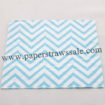 Light Blue Chevron Paper Napkins 300pcs