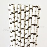 Black Mustache Paper Straws 500pcs