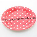 9" Red Round Paper Plates White Dot 60pcs 9" Red Round Paper Plates White Dot 60pcs