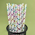 Metallic Colorful Rainbow Foil Polka Dot Paper Straws 500 pcs