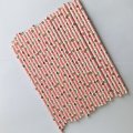 Red Rose Floral Light Pink Paper Straws 500 pcs