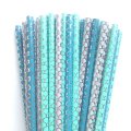 100 Pcs/Box Mermaid Mixed Silver Foil Scale Paper Straws