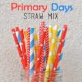 100 Pcs/Box Mixed Blue Red Yellow Primary Days Paper Straws