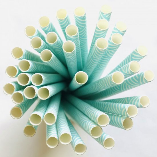 Light Blue Weave Paper Drinking Straws 500pcs - Click Image to Close