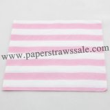 Pink Striped Printed Paper Napkins 300pcs