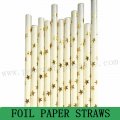 Metallic Gold Foil Star Paper Straws 500pcs