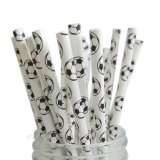 Football Black White Soccer Paper Straws 500 pcs