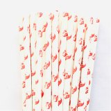 Halloween Pirate Dead Red Skull Paper Straws 500 Pcs