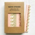 100 Pcs/Box Mixed Pink Gold Tea Party Paper Straws 100 Pcs/Box Mixed Pink Gold Tea Party Paper Straws