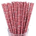 Colored Classical Ancient Floral Red Paper Straws 500 pcs