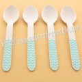 Aqua Chevron Print Wooden Spoons 100pcs