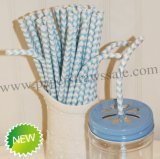 Chevron Bendy Paper Straws Light Blue 500pcs