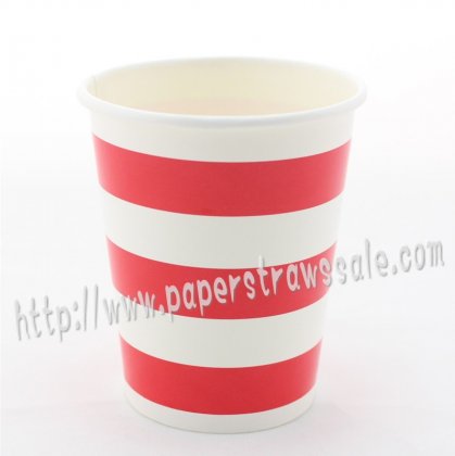 90Z Red Striped Paper Drinking Cups 120pcs