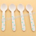 Aqua Polka Dot Print Wooden Spoons 100pcs