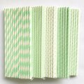 125 Pcs Mixed 5 Styles Mint Green Pastel Paper Straws