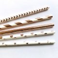 100 Pcs/Box Mixed Metallic Foil Rose Gold Paper Straws