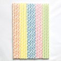 100 Pcs/Box Mixed Colorful Delightful Damasks Paper Straws