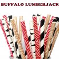 100 Pcs/Box Mixed Buffalo Lumberjack Paper Straws