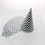 48pcs Black Chevron Paper Party Hats