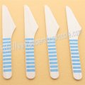 Wooden Knives with Blue Striped Print 100pcs Wooden Knives with Blue Striped Print 100pcs
