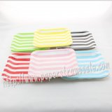 1500pcs 7" Striped Square Paper Plates Mixed 6 Colors