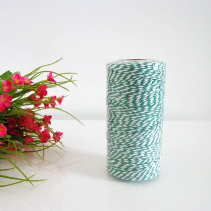 Green/White Striped Bakers Twine 15 Spools [bakerstwine013]