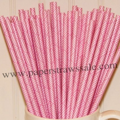 Hot Pink Weave Printed Paper Straws 500pcs [wpaperstraws001]