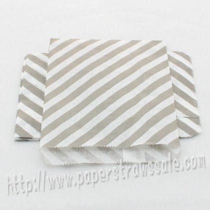 Gray Diagonal Stripe Paper Favor Bags 400pcs