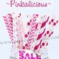 250pcs PINKALICIOUS Pink Paper Straws Mixed 250pcs PINKALICIOUS Pink Paper Straws Mixed