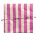 Pink Striped Printed Paper Napkins 300pcs