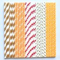 100 Pcs/Box Mixed Fall Autumn Harvest Party Paper Straws